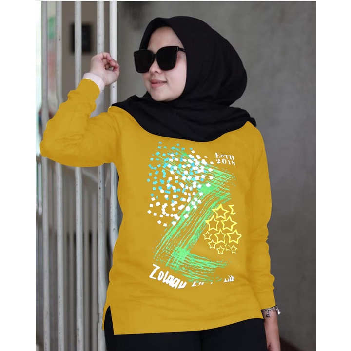 BISA COD✔️ BLOUSE NARRA ZLQ BIG SIZE / ATASAN LENGAN PANJANG WANITA MUSLIM SIZE L-XL-XXL