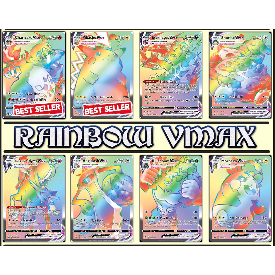 KARTU POKEMON DUMMY RAINBOW VMAX HOLOGRAM ENGLISH VERSION