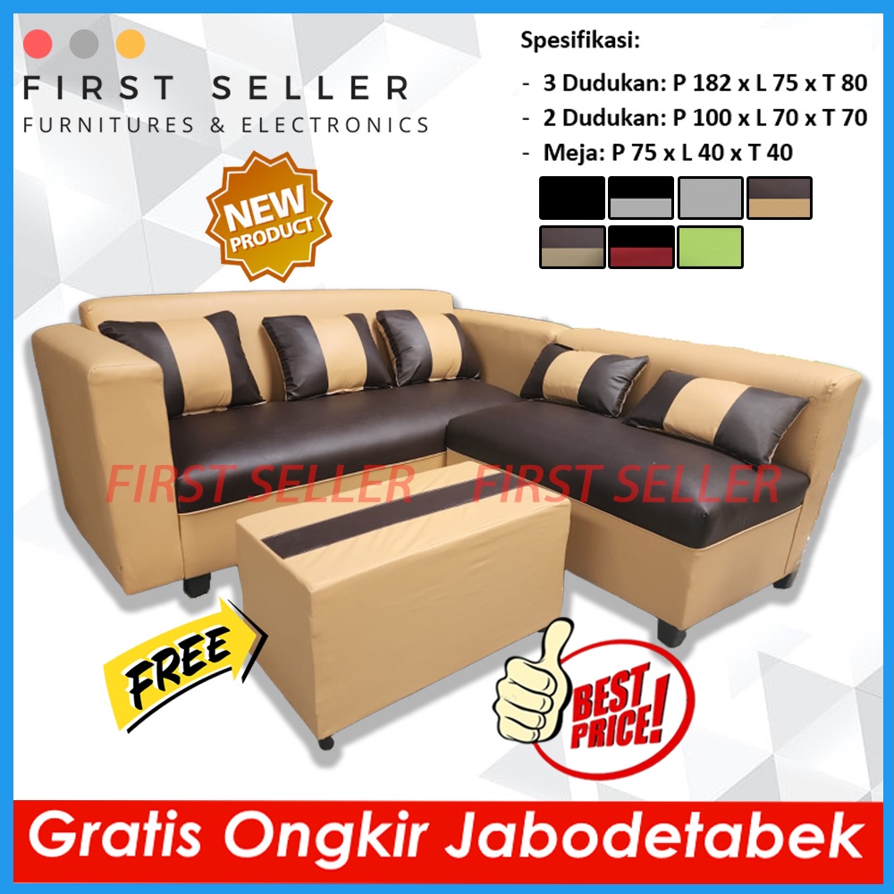 [FREE ONGKIR + MEJA + BANTAL] SOFA L PUTUS / SOFA L PUTUS MINIMALIS NARCISO OSCAR EMPUK NYAMAN