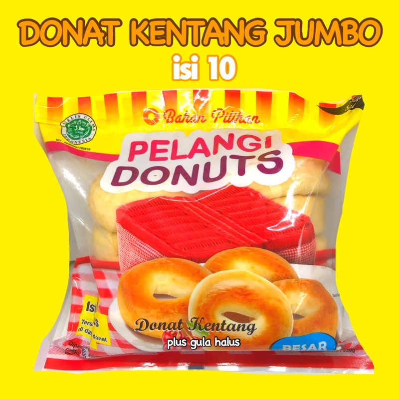 

Donat Kentang Jumbo Pelangi isi 10