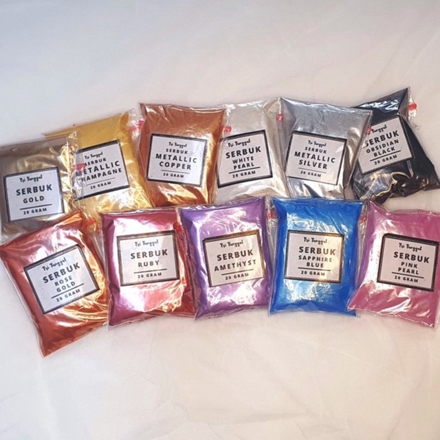 

SERBUK METALLIC PREMIUM 8 GR 8gr Gram Glitter Cosmetic Grade Mica Powder Gliter Eceran Sablon Resin Pernak Pernik Bubuk Padat Padatan Diy Kerajinan Kesenian Art Prakarya Seni Craft Crafting Warna Warni Paint Painting Colour Colorful Grosir Prakarya Malang