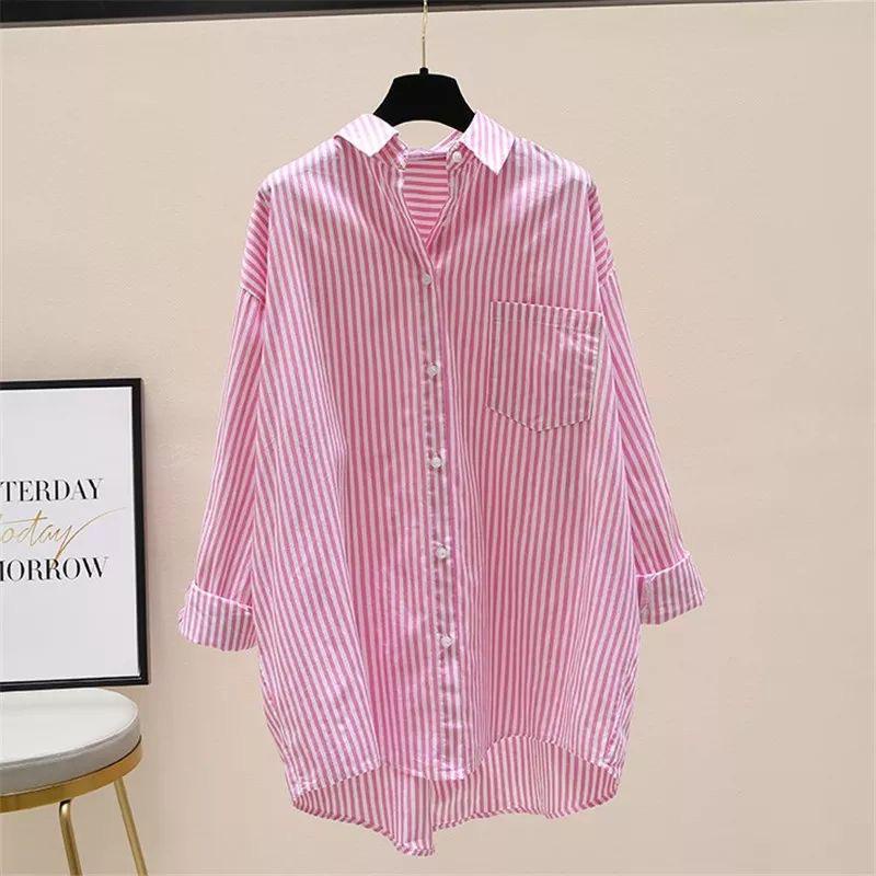 Briana Shirt - Size 5L XXXL XXL XL L M S - Kemeja Wanita Jumbo - Kemeja Salur