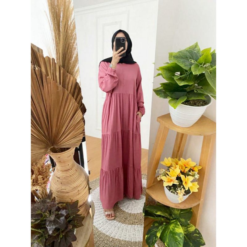 AMARA HOMEY DRESS MAXY / BASIC BASIKA HOMEY DRESS RAYON-5