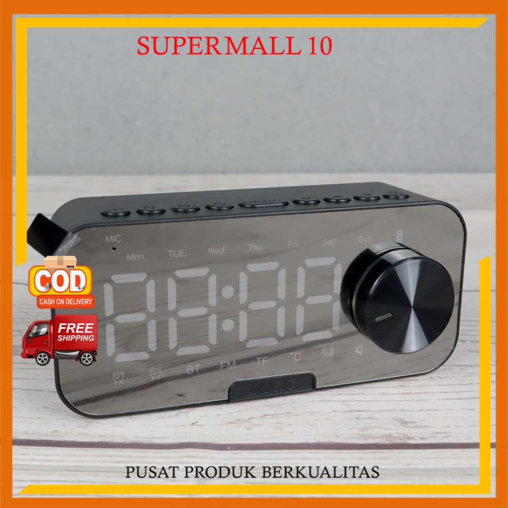 SM. CENTECHIA Jam Alarm Clock with Bluetooth Speaker - TF-B126 Jam Alarm DigitaL Jam Weker Beker Ala