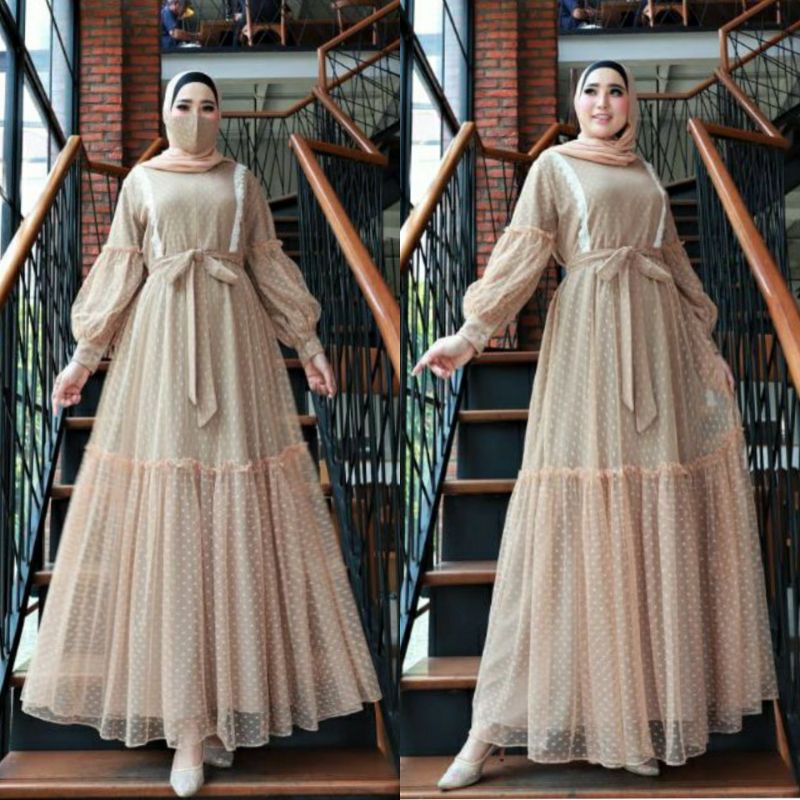 Busana Muslim Gamis Murah Gaun Pesta Muslimah Baju Pesta Wanita Kondangan Mewah Kekinian 2020 2021