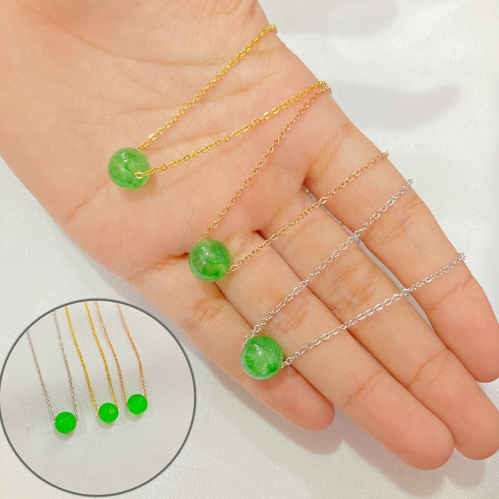 Kalung Bola Glosy Titanium Anti Karat Aksesoris Fashion Daily