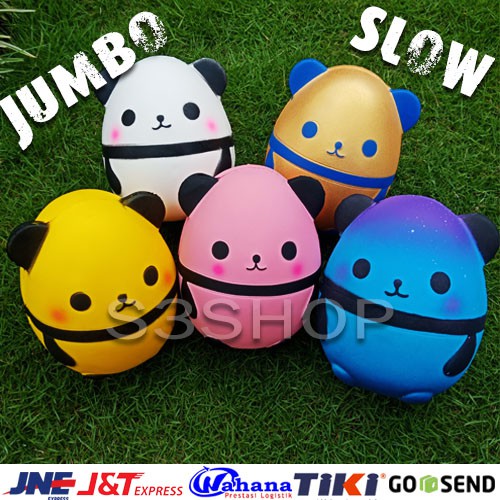 Squishy Jumbo Panda Egg Kuning