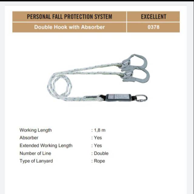 

Hook double lanyard with absober