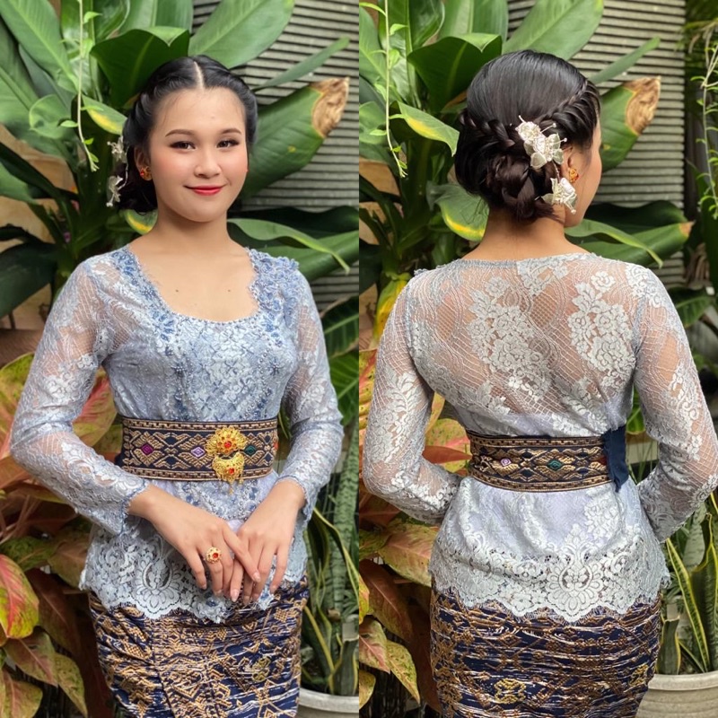 kebaya jadi metalic payet tumpuk glossy