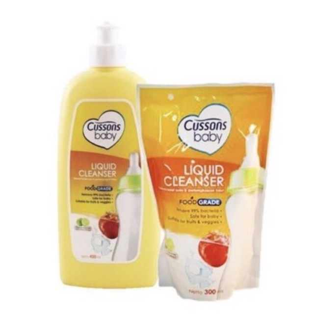 Cussons Baby Liquid Cleanser 450ml + Refill 300ml - Sabun Cuci Botol Bayi