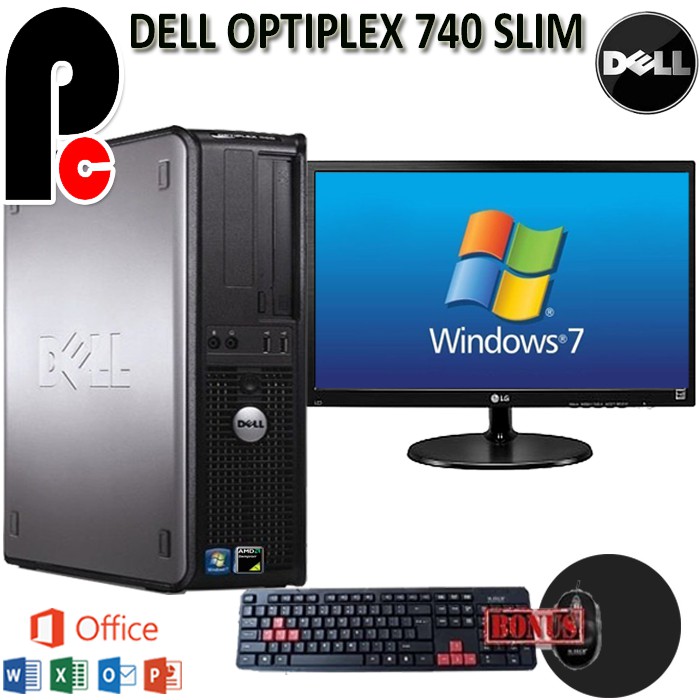 PC Komputer Built Up Dell OptiPlex 740 SLIM AMD plus MONITOR LG 19 new