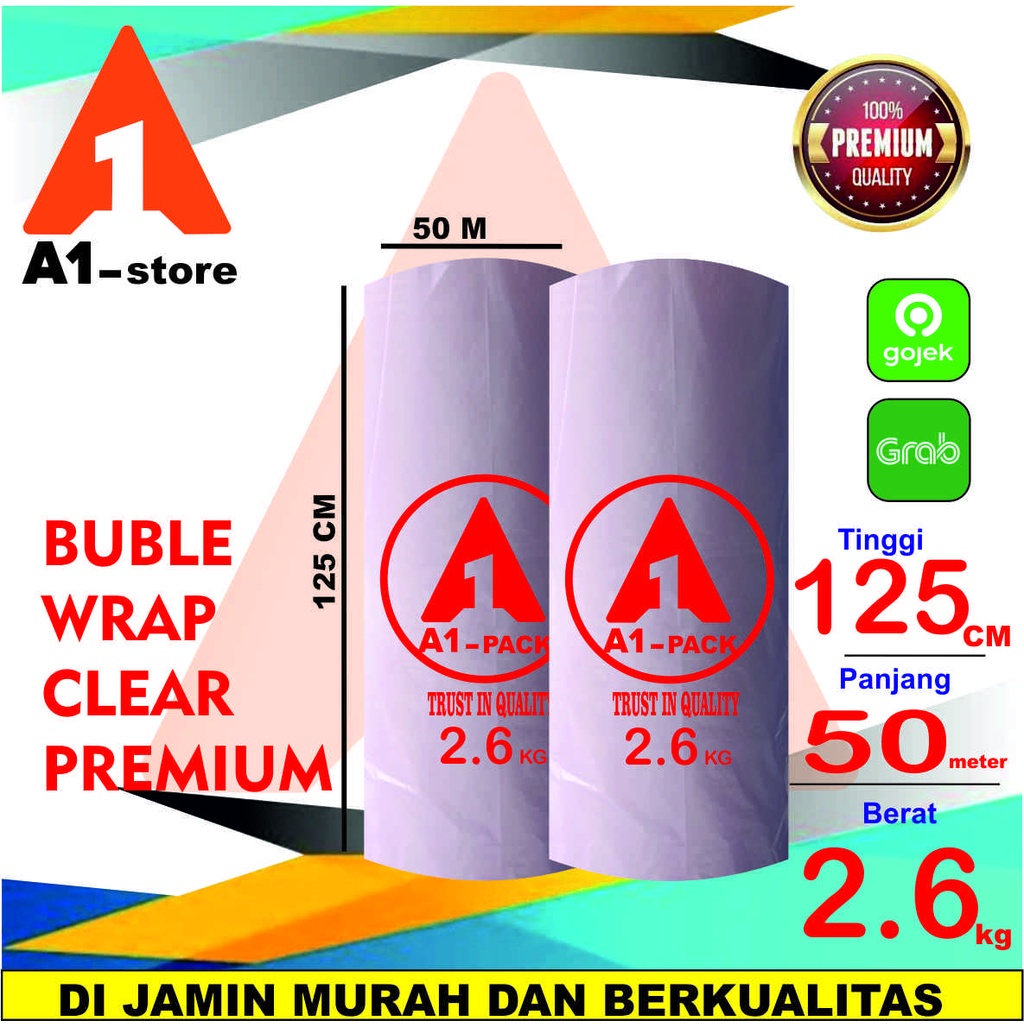 

PLASTIK BUBBLE WRAP 125CM X 50M 2.6 KG A1 PACK BENING PREMIUM