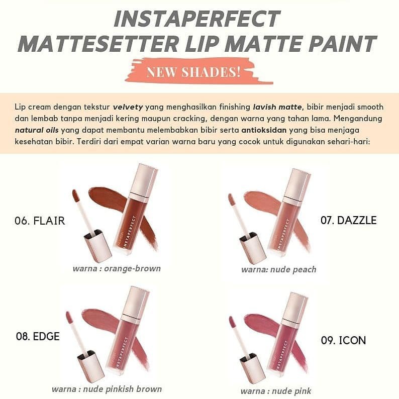 WARDAH Instaperfect Mattesetter Lip Matte Paint / Lipcream Wardah/ BPOM
