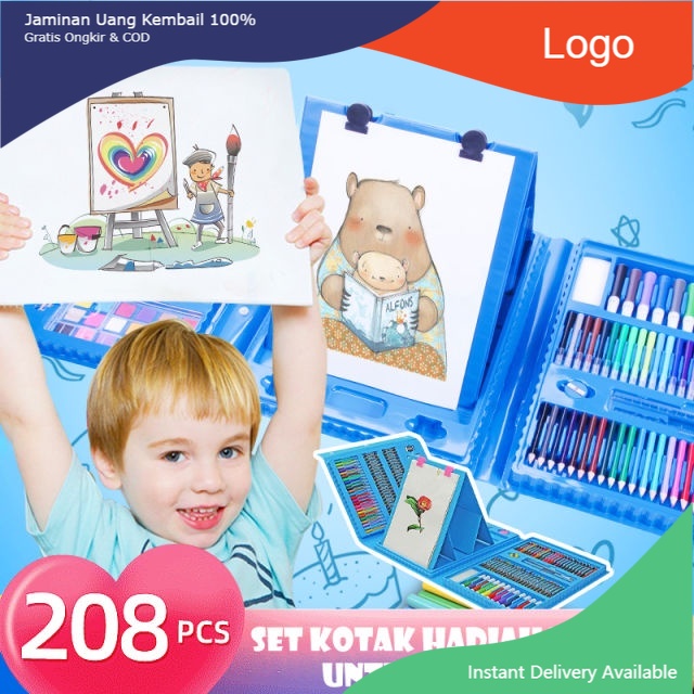 [MURAH] Alat lukis set isi 208 pcs Murah/Perlengkapan Melukis anak set /Super Mega Art Set / pensil warna set isi 208pcs8 pcs/ crayon anak lengkap original/alat menggambar anak isi 208pcs lengkap PADMA