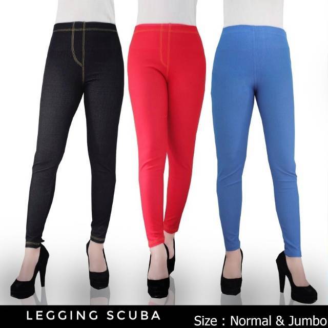 LEGGING TEBAL BAHAN SCUBA Premium