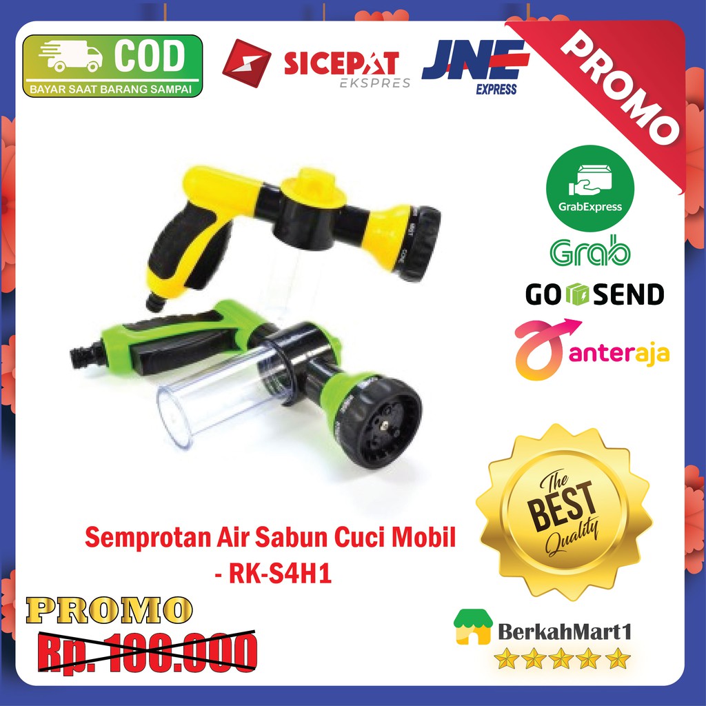 Semprotan Air Sabun Cuci Mobil/Motor Car Washer Foam Water Gun - Hijau