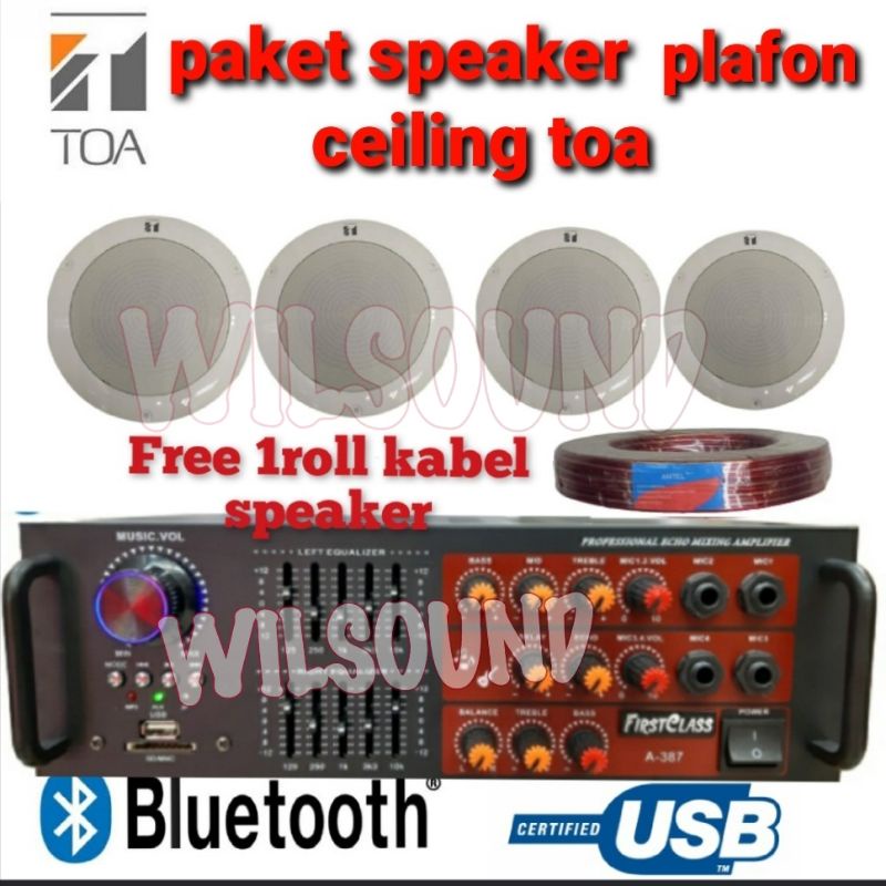 PAKET SPEAKER CEILING TOA ISI 4 SPEAKER