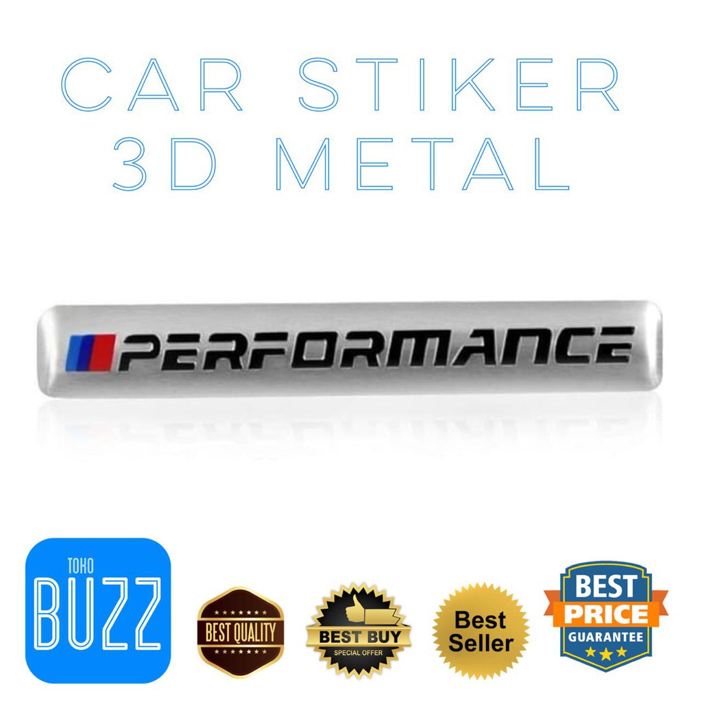 Stiker Sepeda Mobil Motor Logo M Power Performance BMW Metal 3D Premium