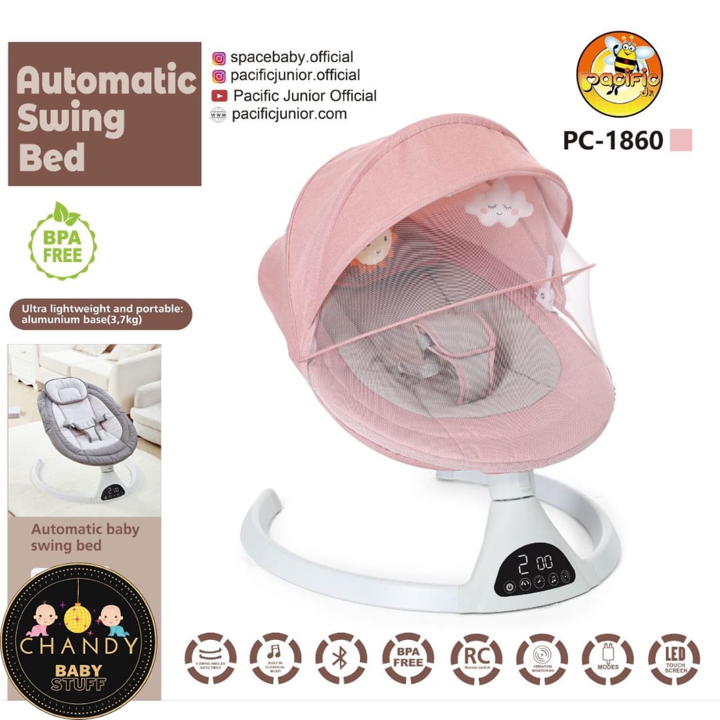 AYUNAN BAYI OTOMATIS BABY SWING BED PACIFIC PC 1860 (MUSIK)