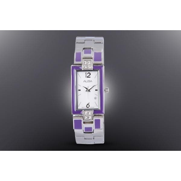 Alba Ladies AH7C09X1 Kotak Jam Tangan Wanita Original AH7C09 Purple Silver