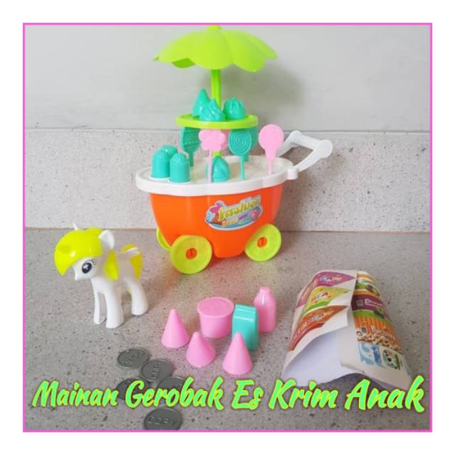 Mainan Anak Perempuan Cewek Gerobak Ice Cream Dan Permen - Mainan Gerobak Ice Cream Edukasi