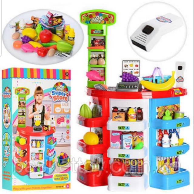 MAINAN SUPERMARKET BIG SUPER STORE HOME SUPERMARKET 002 PRETEND PLAY PREMIUM TOYS KADO MEWAH ANAK