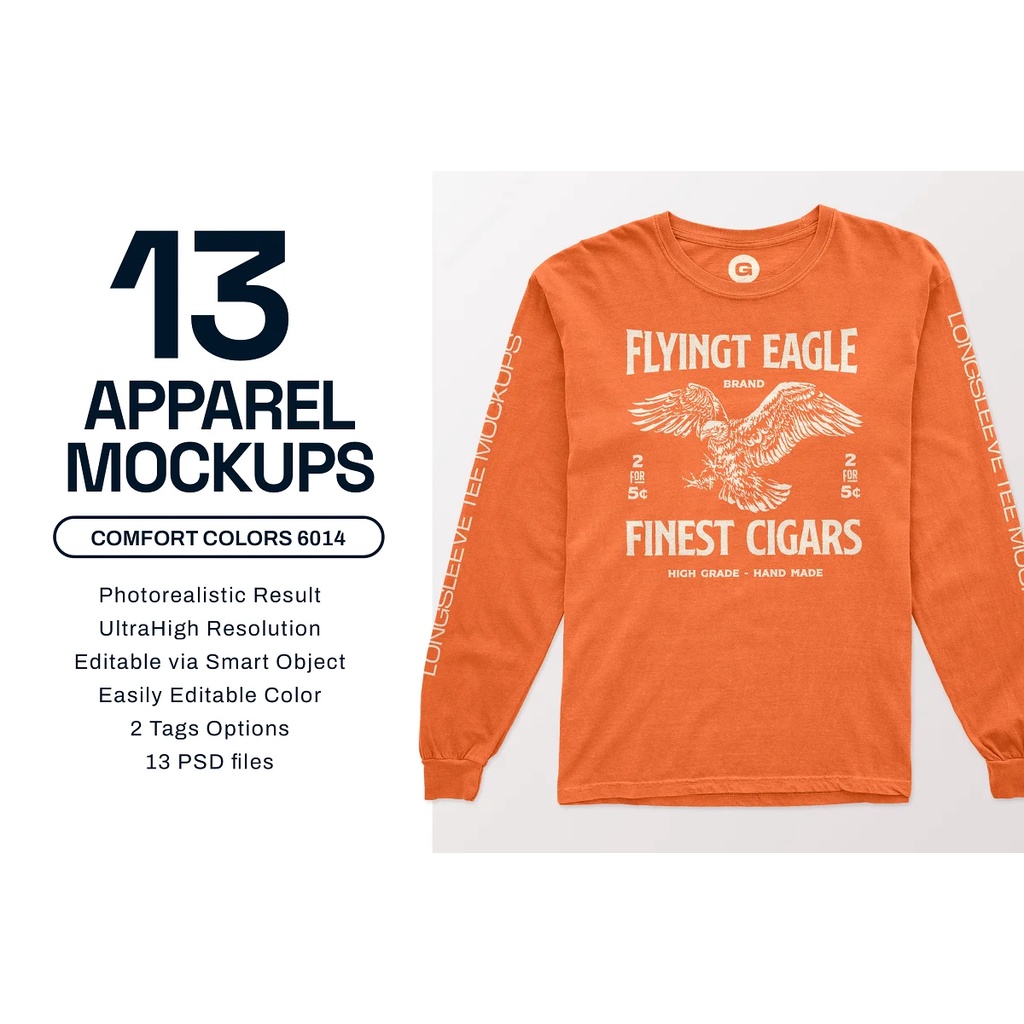 Comfort Colors Long Sleeve Mockups