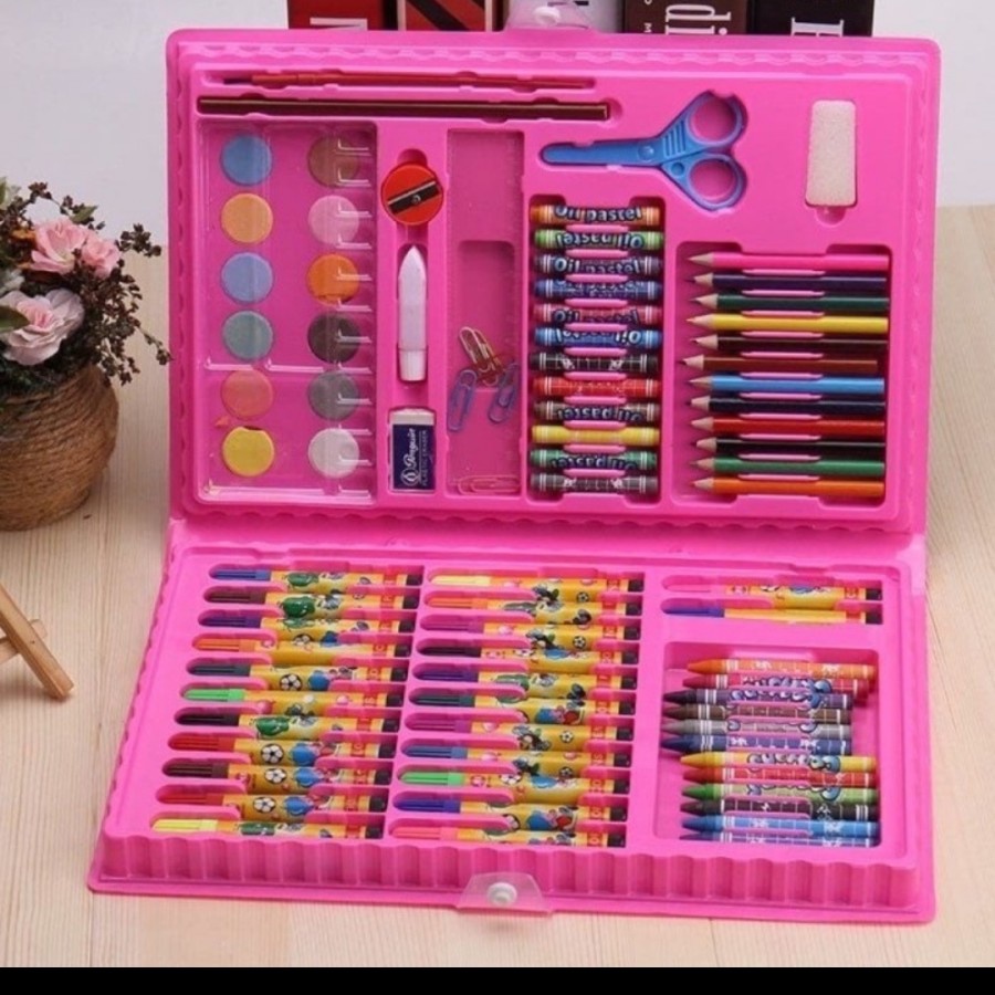 Colouring Set 86 in 1 Crayon Karakter Cat Air Pensil Warna Stationary