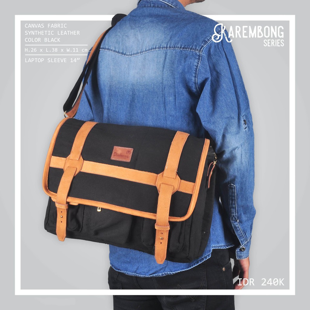 Tas Selempang Kanvas Divinces Karembong - FREE RAINCOVER