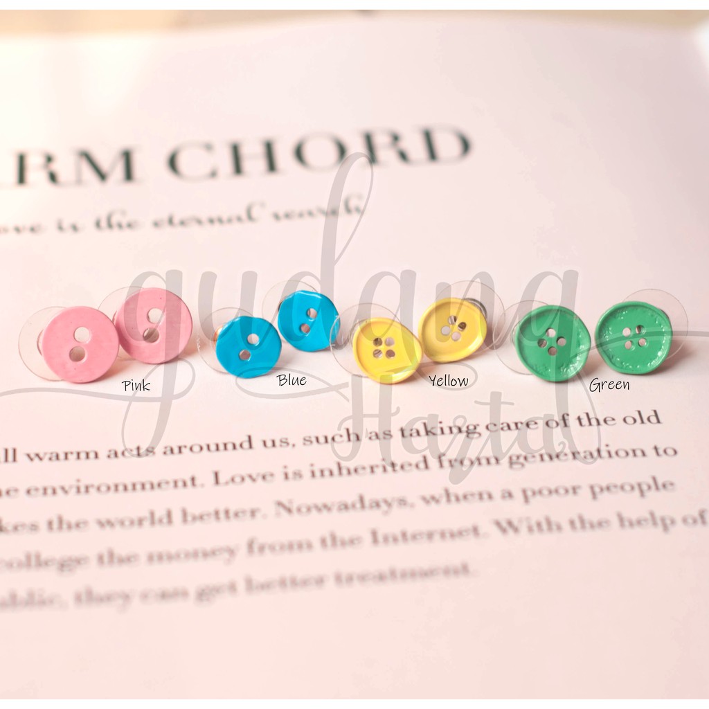 Anting Stud Mini Button Kancing Lucu GH 203787