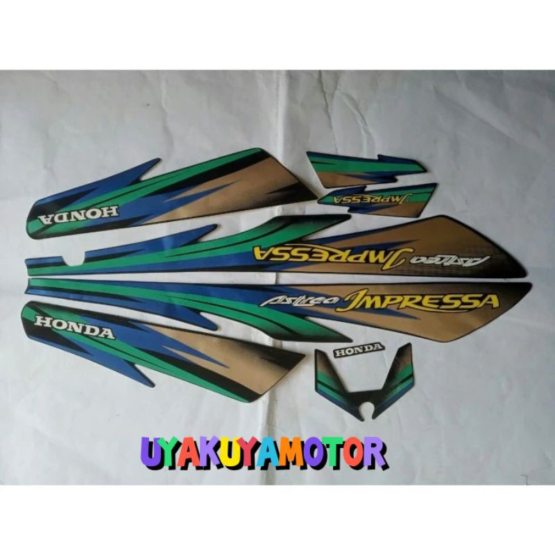 stiker striping honda astrea impressa 2000 - Hitam

