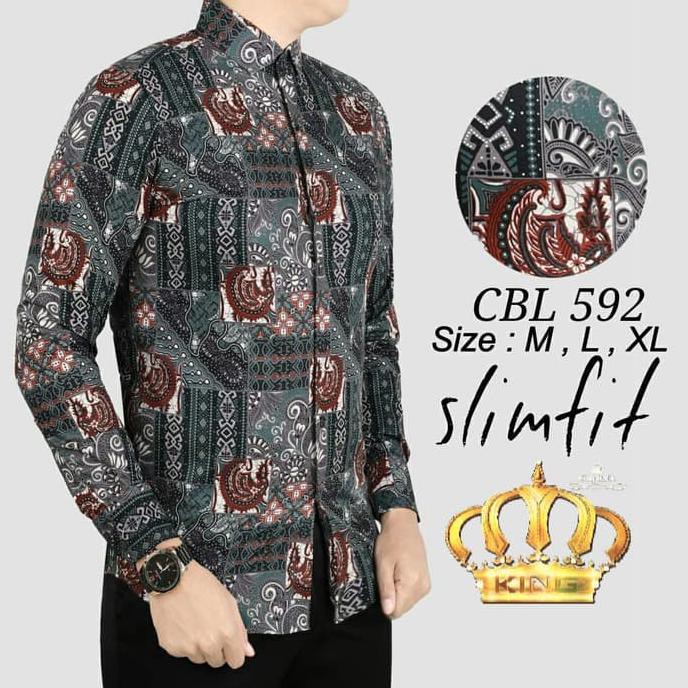KEMEJA BATIK PRIA SLIM FIT MEWAH CBL 592