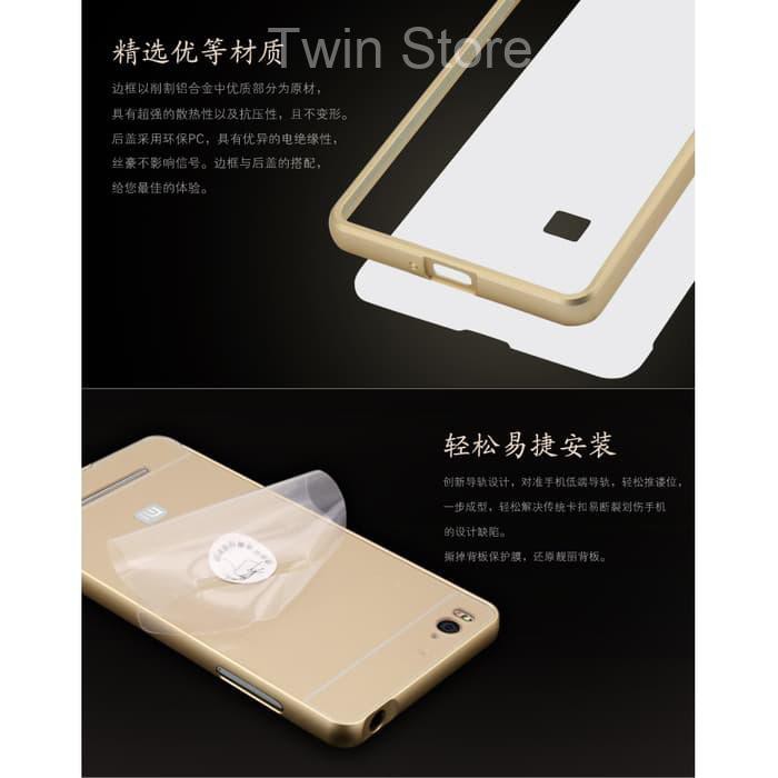 Alumunium Tempered Glass Bumper Hard BackCase  Xiaomi mi4i mi4c mi 4
