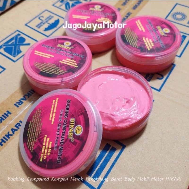 Rubbing Compound Kompon Merah Penghilang Baret Body Mobil Motor HIKARI