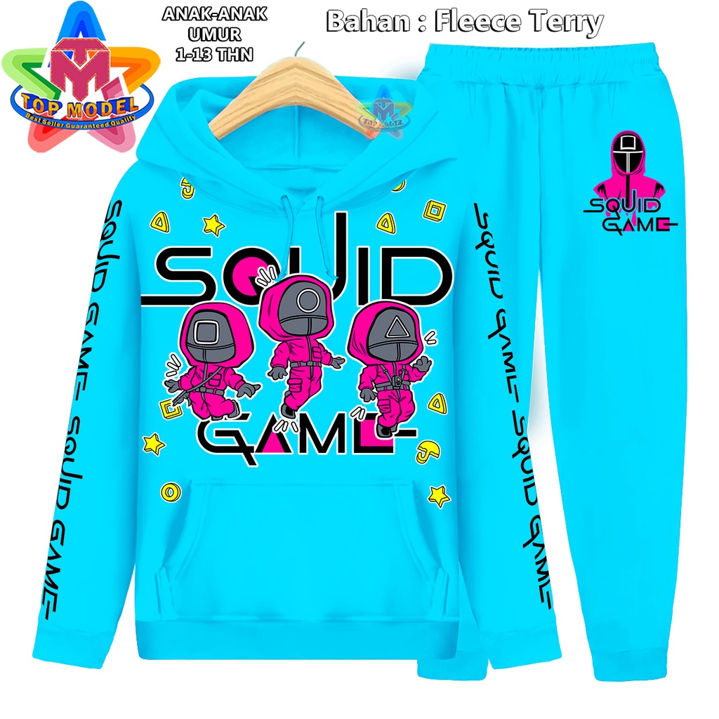 Setelan Anak anak SQUID GAME sweater Hoodie Suiter Cowok Cewek Olahraga anak Top Model 00064 Setelan Training Anak Cowok Cewek Fleece Terry terbaru dan termurah