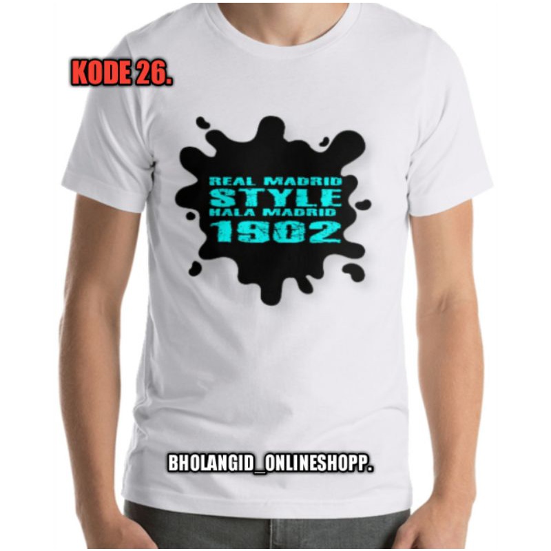 KAOS T-SHIRT REAL MADRID 1902 STYLE ll BHOLANGID ll KODE 26 ll KAOS DISTRO REAL MADRID ll BAJU BOLA 