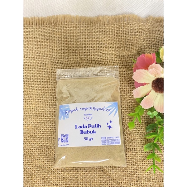 

50gr | LADA PUTIH BUBUK ASLI | GROUND WHITE PEPPER | Herbal alami bumbu dapur penyedap masakan rempah nusantara Indonesia