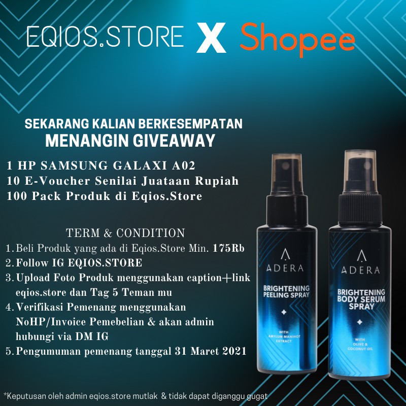 ADERA Brightening - [ 1 PAKET PEELING & BODY SERUM ] Whitening Peeling & Body Serum Spray Lotion 70m