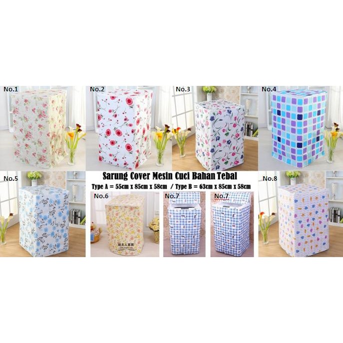 Cover Mesin Cuci Pelindung Mesin Cuci Bahan Plastik PEVA Dekorasi-5