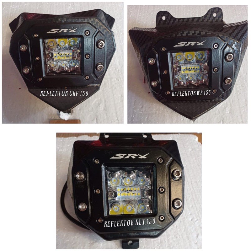 HEADLAMP/ REFLEKTOR KLX HEADLAMP DEPAN CARBON KLX150 CRF150 WR155 20 MATA LED