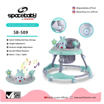 Instan Baby Walker Kereta Dorong Bayi Balita Anak Spacebaby SB509 By Pacific Musik SNI-3