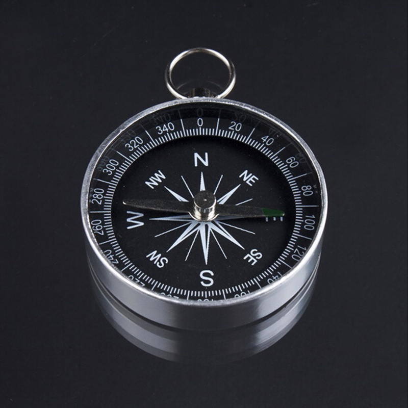 {LUCKID}Silver Mini Portable Pocket Compass for Camping Hiking Outdoor Sports Navigation