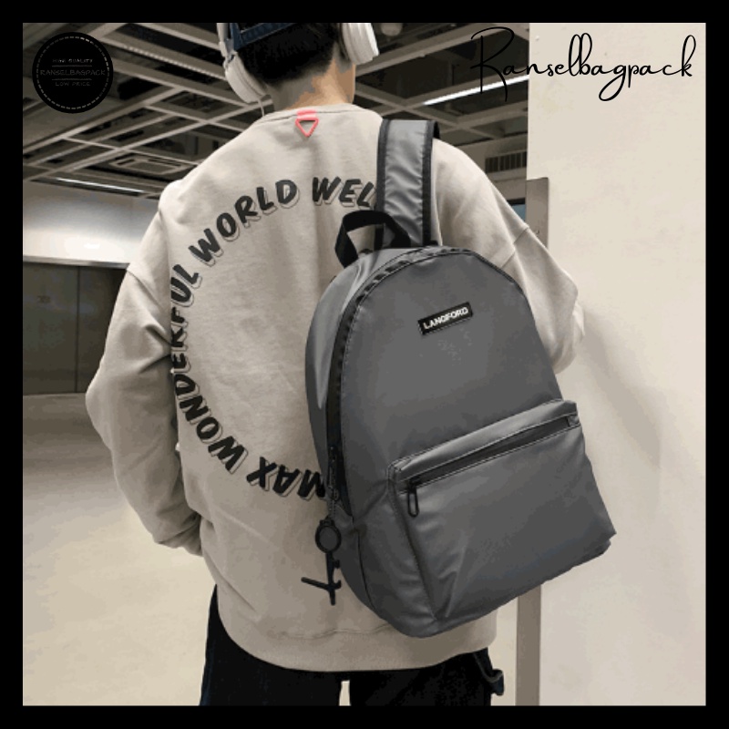 Tas Ransel Pria - Tas Sekolah Remaja Dewasa Kuliah Kerja Traveling Model Korea Fashion Kekinian Terbaru Murah Import Lokal Original Bagus Multifungsi Backpack Punggung Stylish Cowok