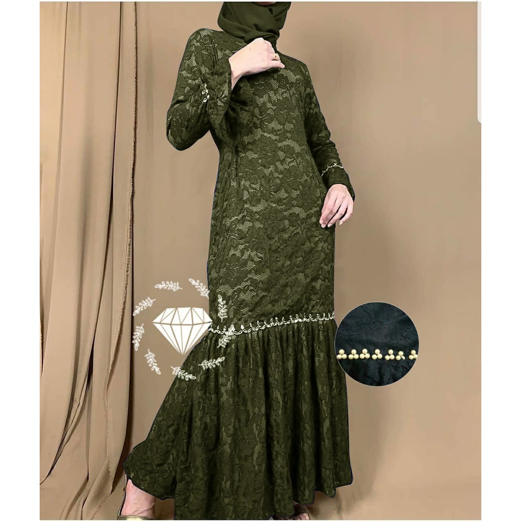 5 UKURAN M L XL XXL 3XL MAXY NURHALIZA DUYUNG FASHION PAKAIAN WANITA DRESS GAMIS MAXI BRUKAT PART 1 MS ADA VIDEO REAL