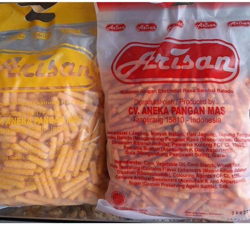 

TERLARIS!!!/STIK ARISAN BALADO DAN KEJU 400GR/ARISAN BALADO STIK/GURIH DAN RENYAH DENGAN BALADO