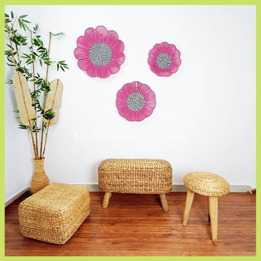 HIASAN DINDING / WALL DECOR SEAGRASS BENTUK BUNGA