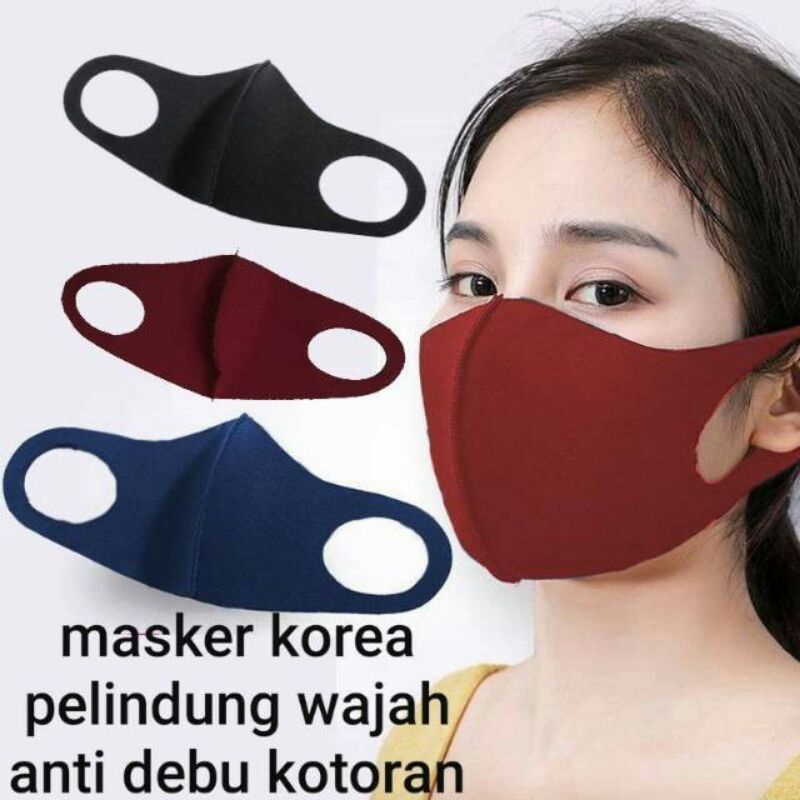 MASKER SCUBA Masker Kain Motif fashion Masker Korea Masker 3D Masker Duckbill Masker Non Medis Hitam