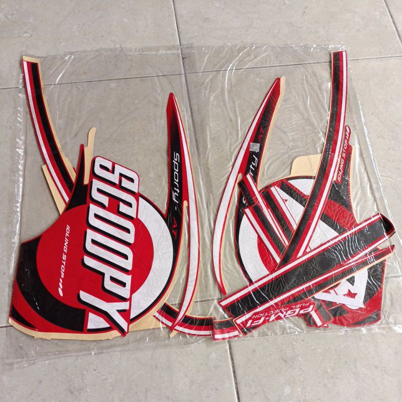 striping stiker les body scoopy sporty 2015 merah