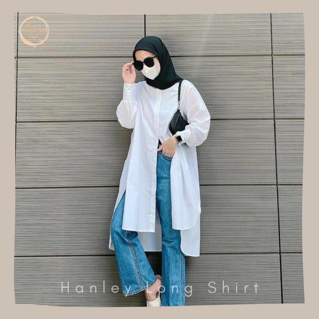 Hanley Long tunik wanita terbaru 2021 kekinian remaja / long tunik korean style fashion muslim / baj
