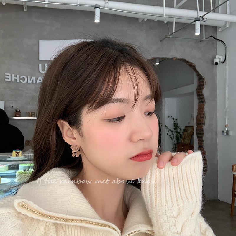Lucu berkelompok busur bear telinga kartun gadis manis anting-anting all-match online influencer mew